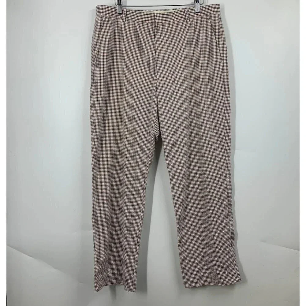 J.‎ Crew Men's Searsucker 100% Cotton Flat Front Slash Pocket Pants Size 34x30